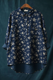 Women's Vintage Floral Print Casual Cotton And Linen Shirt