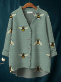 Women's Funny Bee Art Print Casual Pullover Sweater