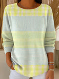 Women's Vintage Abstract Geometry Art Print Casual Pullover Sweater