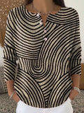 Vintage Abstract Geometry Art Print Buttoned Cardigan Sweater