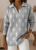 Women's Minimalist Art Dots V-neck Sweater