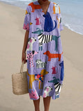 Women's Dog Art Print Casual Dress