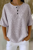 Women's Vintage Plaid Texture Art Pattern Print Casual Waffle Cotton Shirt RSHW3303