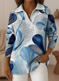 Women's Retro Artistic Flowers V-neck Sweater