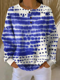 Women's Abstract Pattern Art Print Casual Waffle Sweatshirt