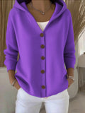 Women's Plain Long Sleeve Comfy Casual Cardigan Sweater