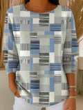 Women's Geometric Pattern Art Print Casual Pullover Sweater
