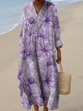 Women's Vintage Floral Pattern Art Print Dress