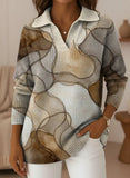 Women's Retro Abstract Art V-neck Sweater